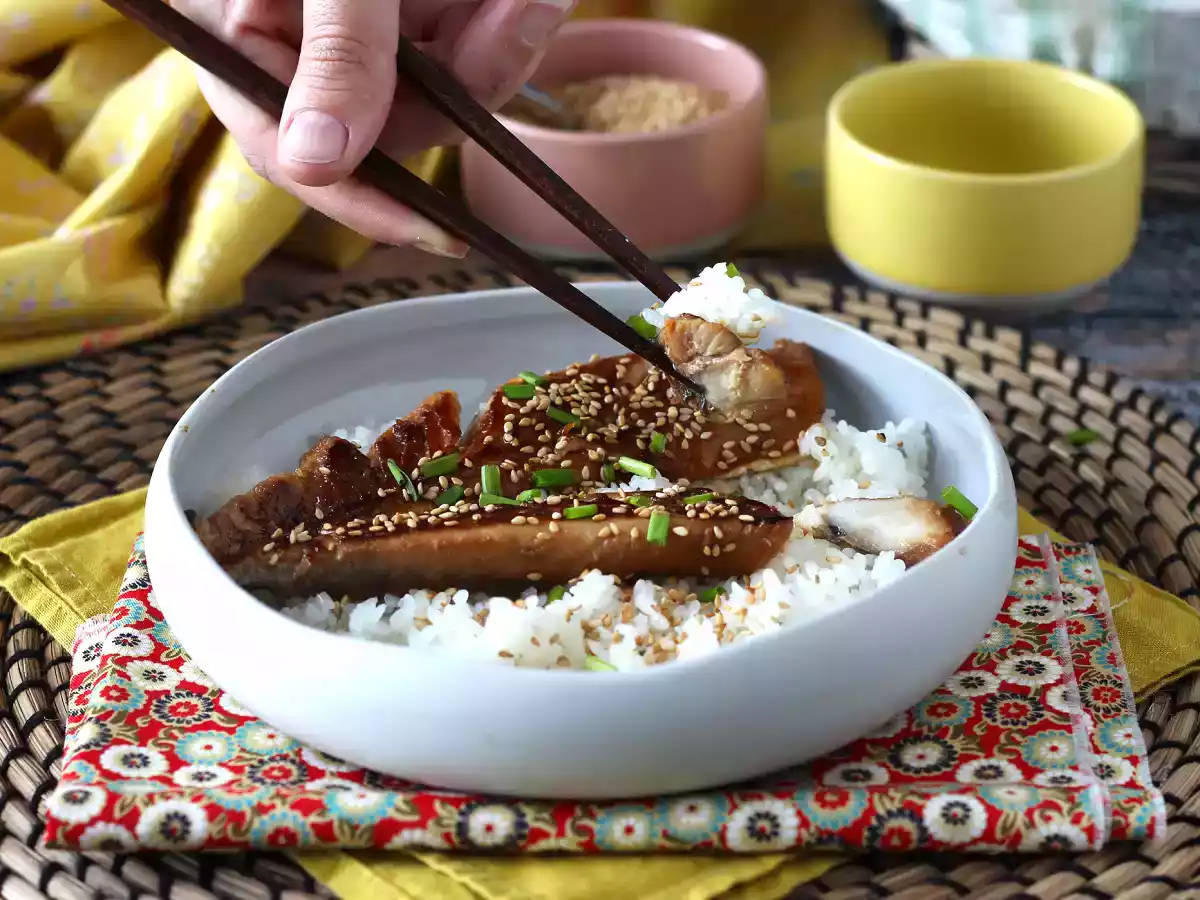 Caballa con salsa de soja y miel - foto 4