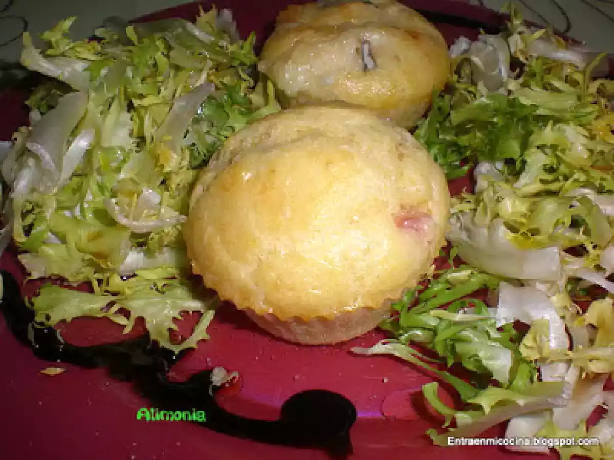 Cake salado de jamon y queso/Cake salé de jambon et fromage - foto 2