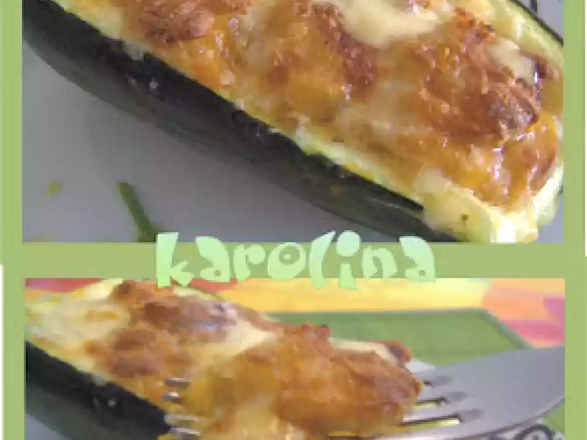 CALABACIN RELLENO DE SALCHICHA BRATWURST Y SALSA DE CHEDDAR - foto 2