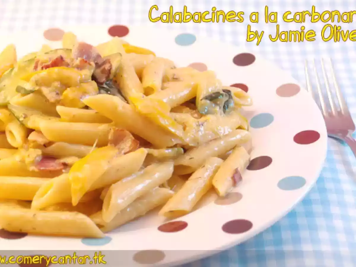 Calabacines a la Carbonara de Jamie Oliver