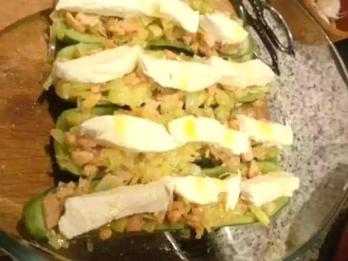 Calabacines al horno, con salmón y mozzarella - foto 2