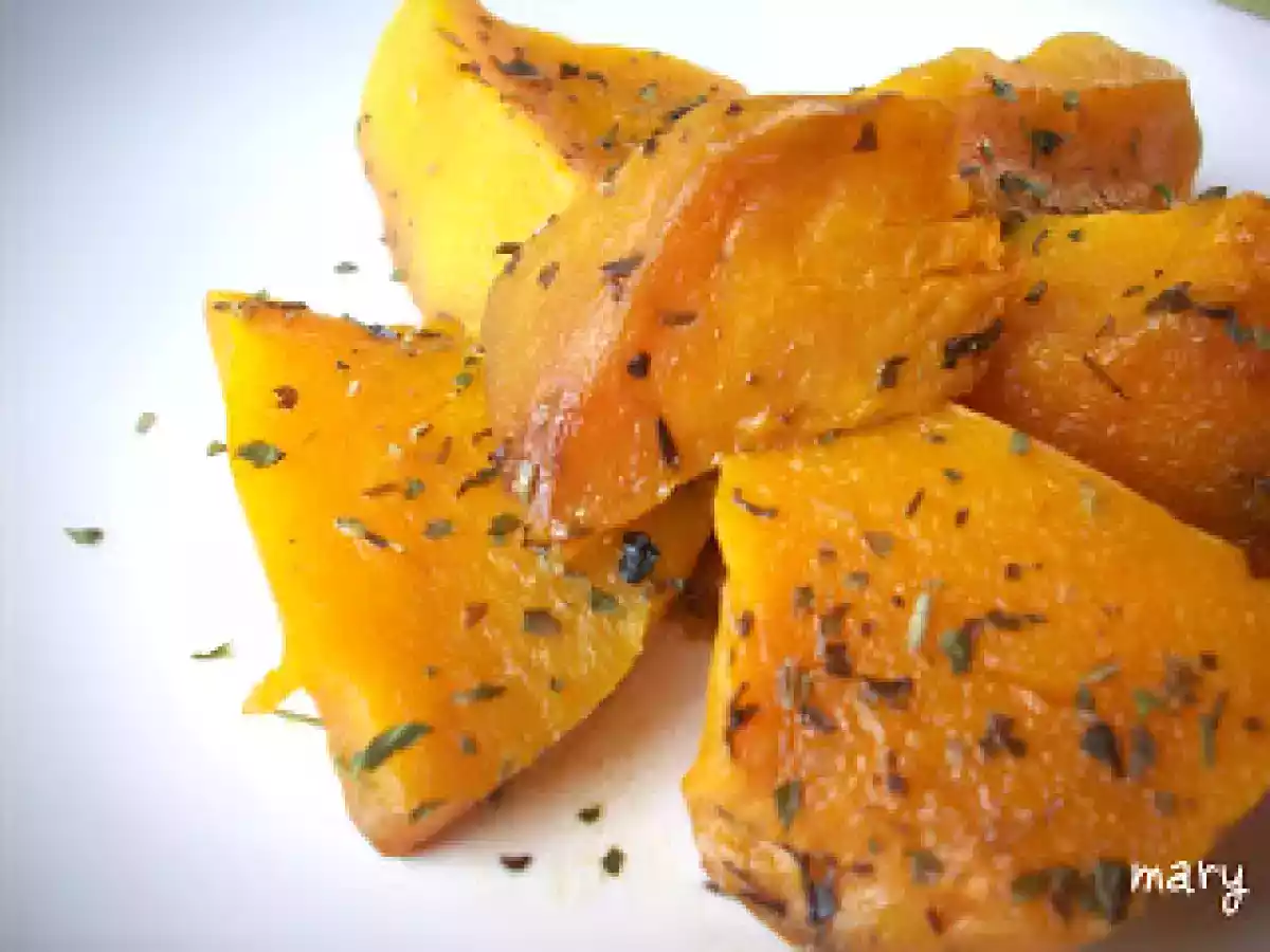 Calabaza asada con hierbas aromáticas