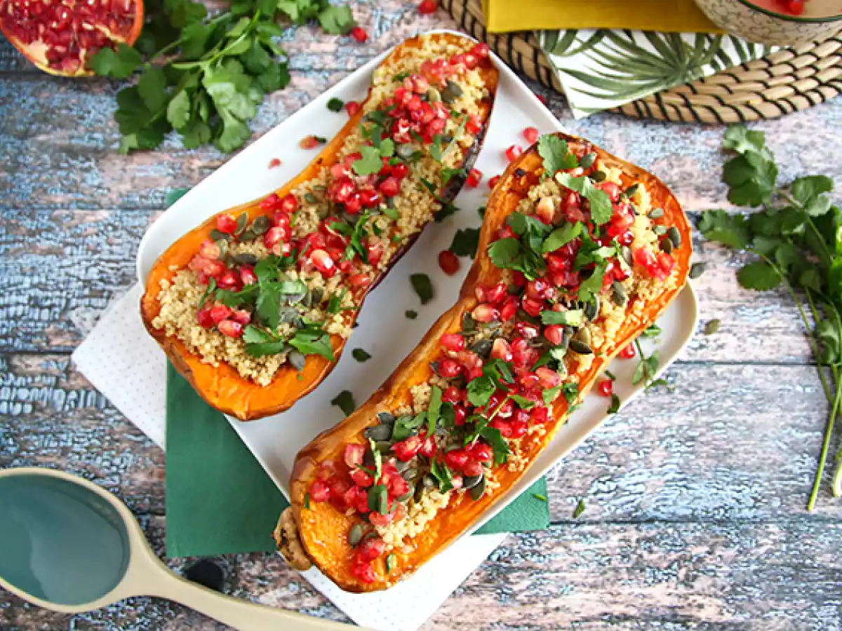 Calabaza Butternut rellena de quinoa y granada - foto 3