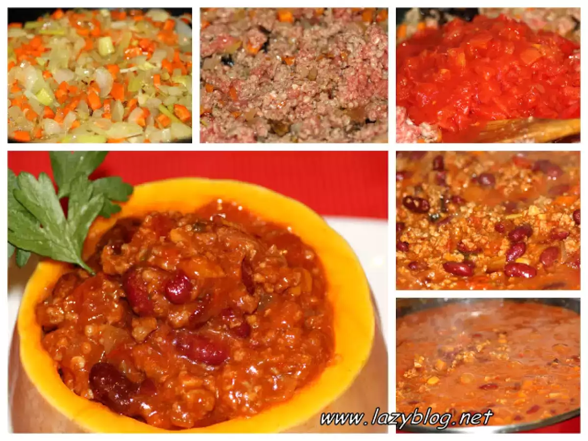 Calabaza rellena de Chile con carne - foto 2