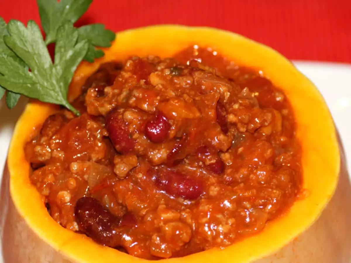 Calabaza rellena de Chile con carne - foto 3