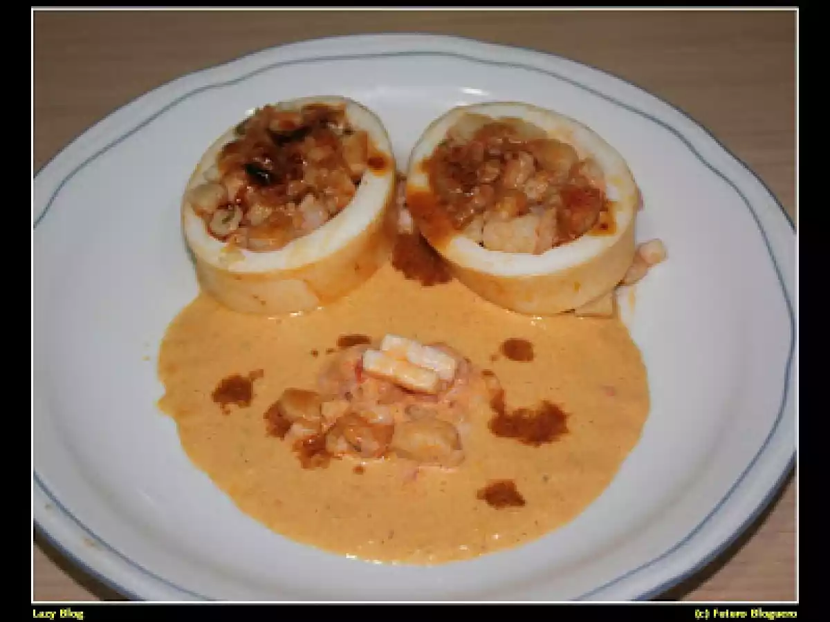 Calamar relleno al horno