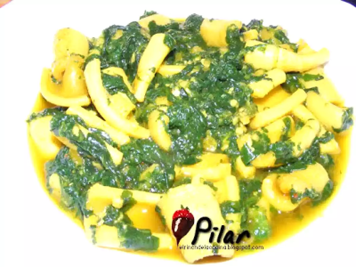 Calamares con espinacas/ 3, 5 puntos racion