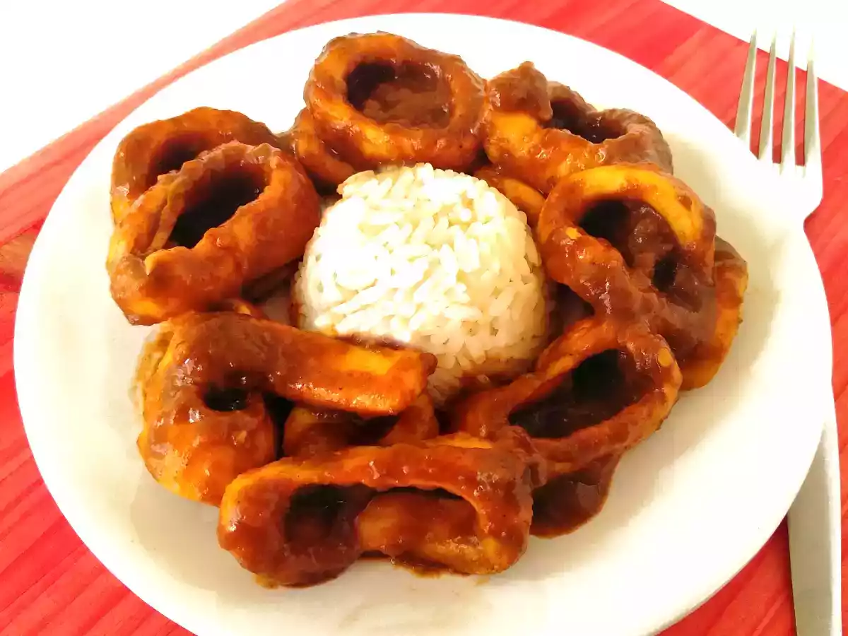 Calamares en salsa americana {perfecta para llevar al trabajo y congelar}