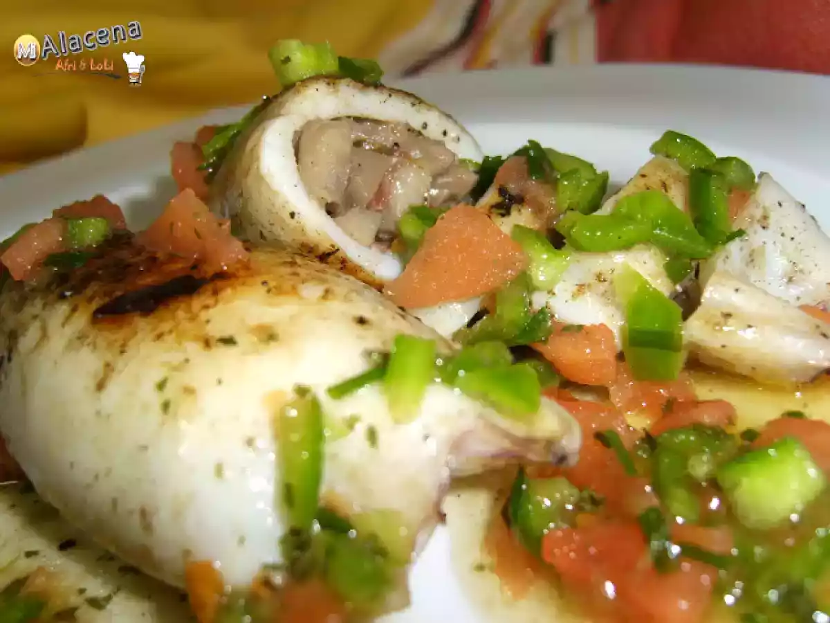 Calamares rellenos con vinagreta