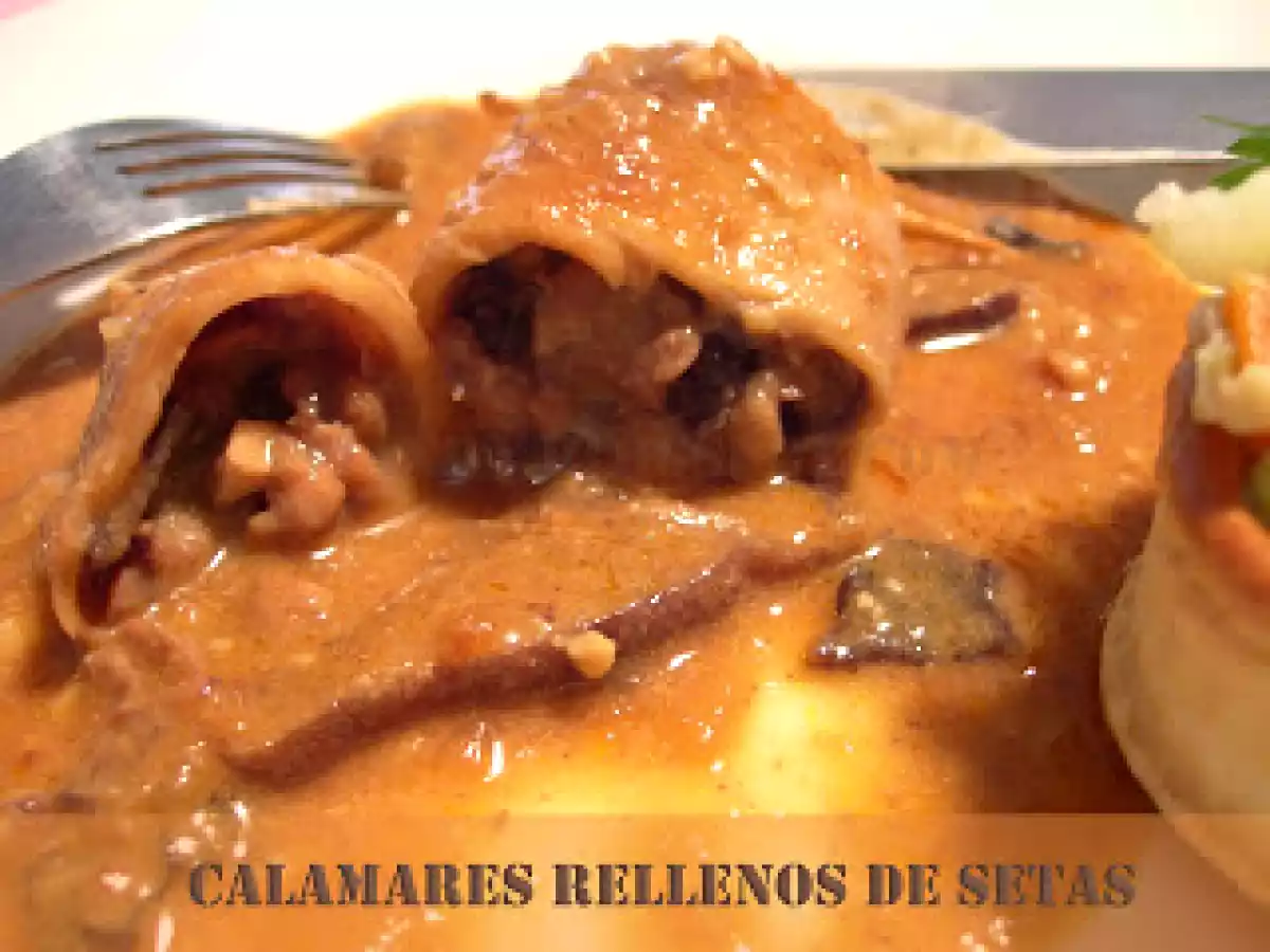 Calamares rellenos de setas
