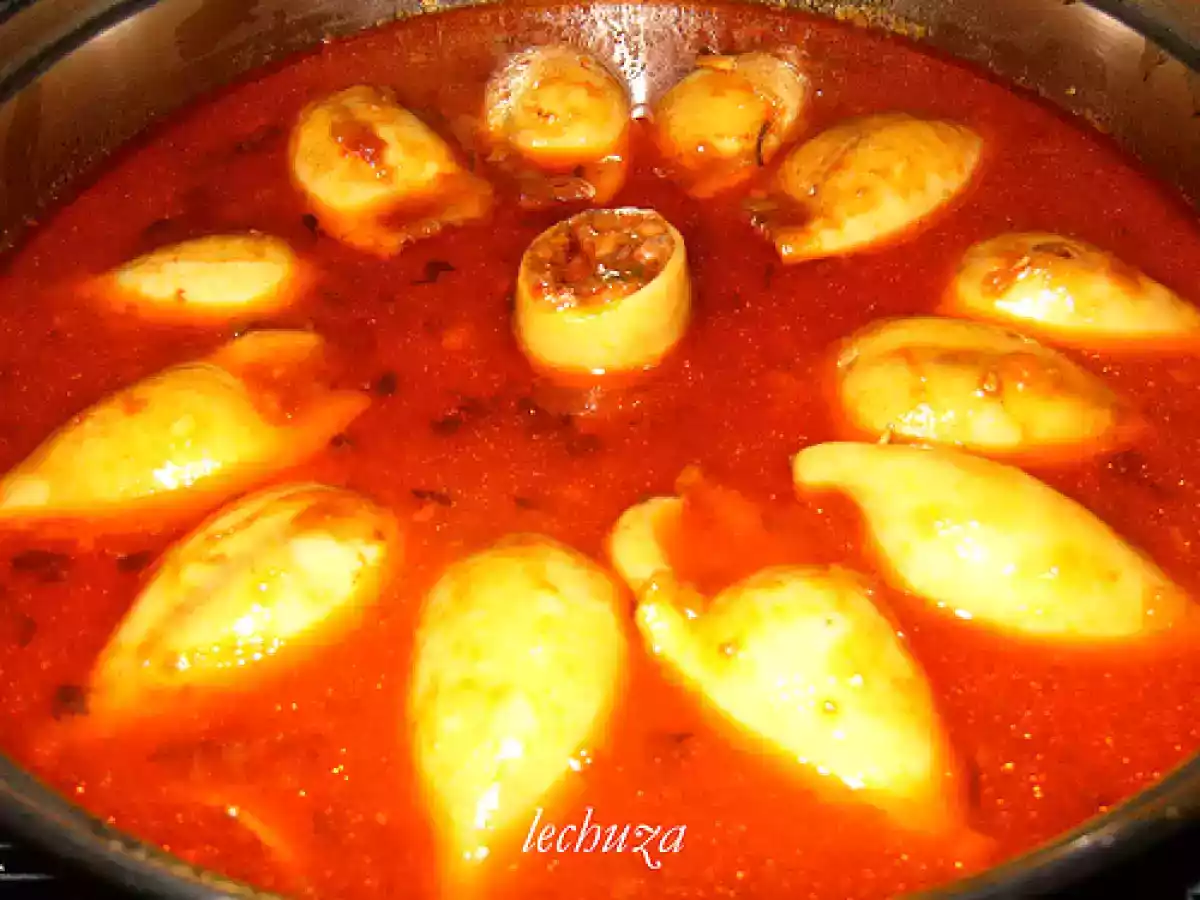 Calamares rellenos en salsa marinera - foto 2