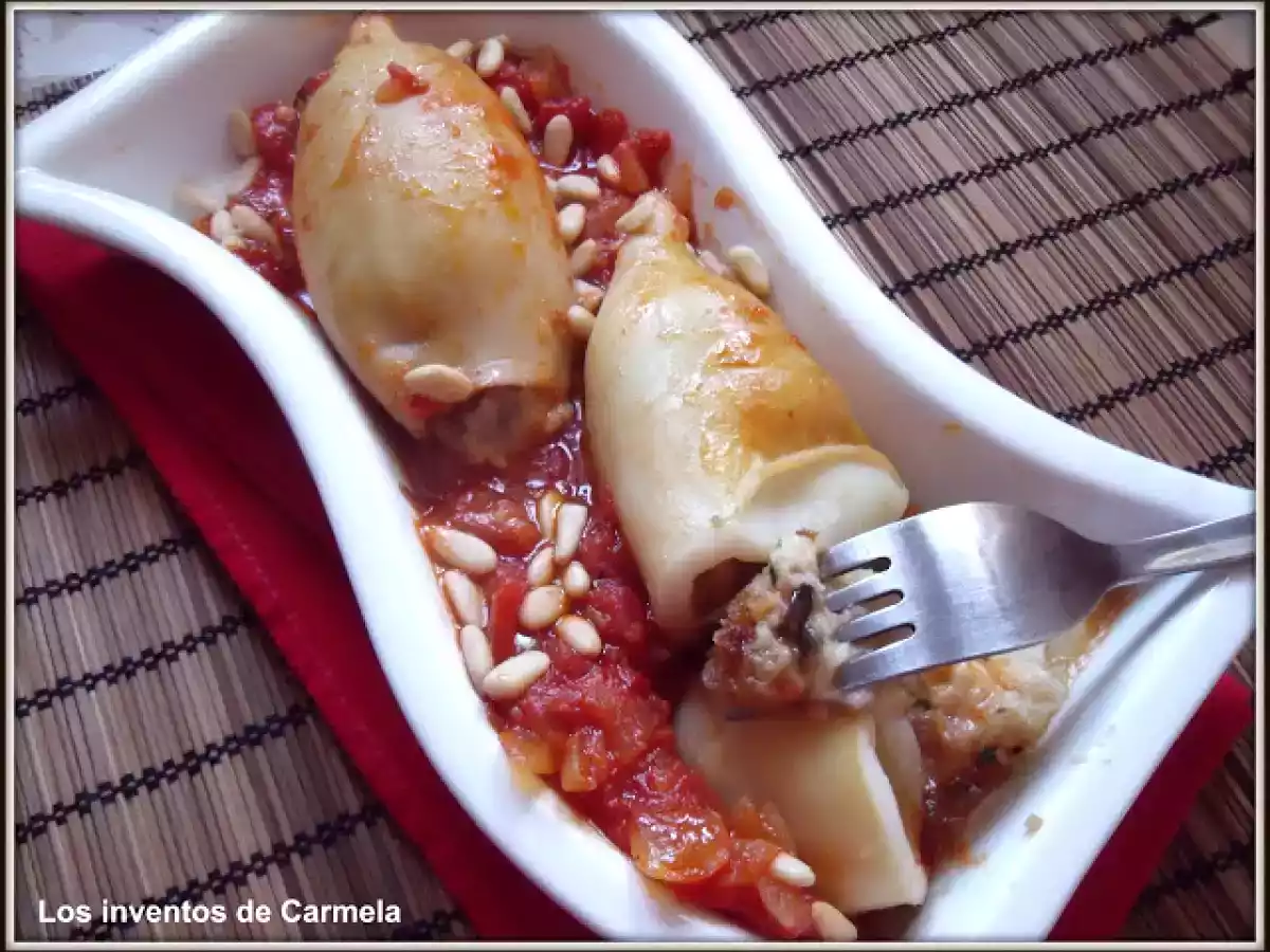 Calamares rellenos griegos
