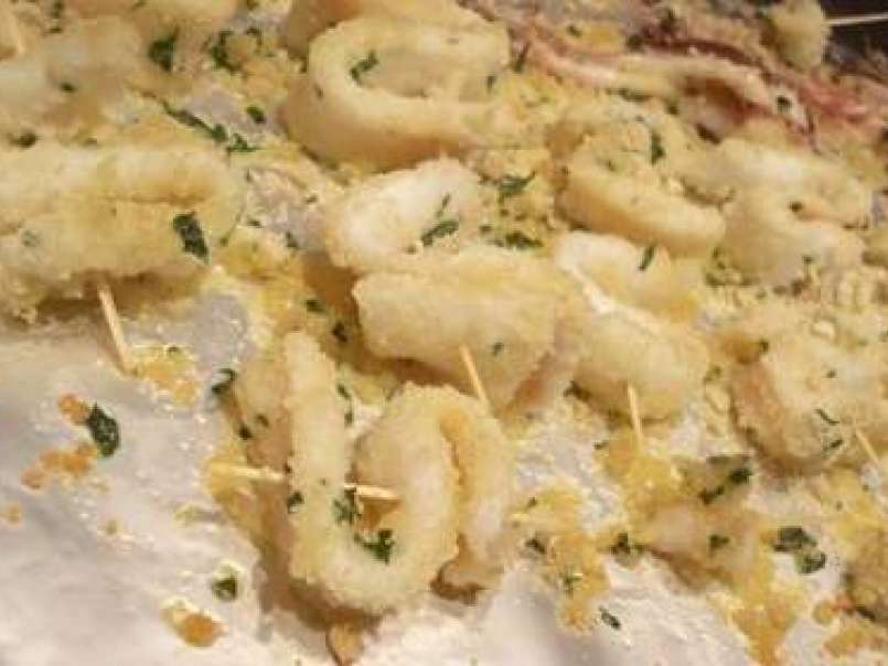 Calamari impanati al forno (Calamares empanados al horno), foto 4