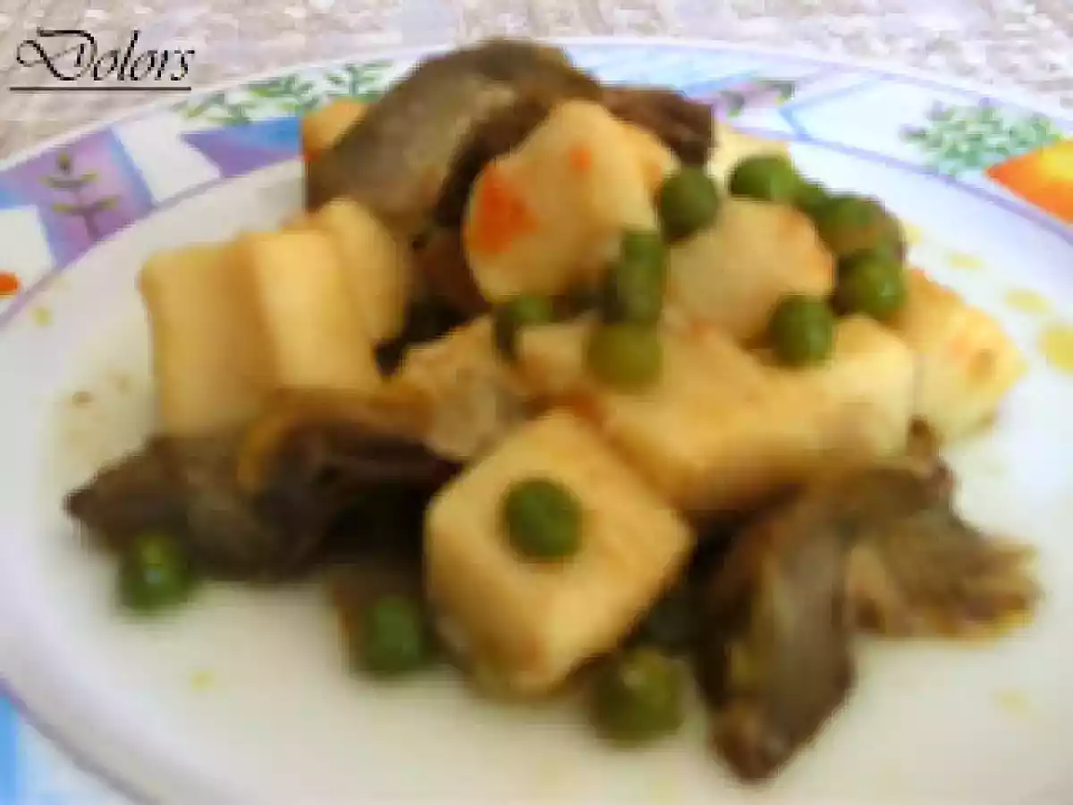 Canana, pota guisada con verduras (olla a presión)