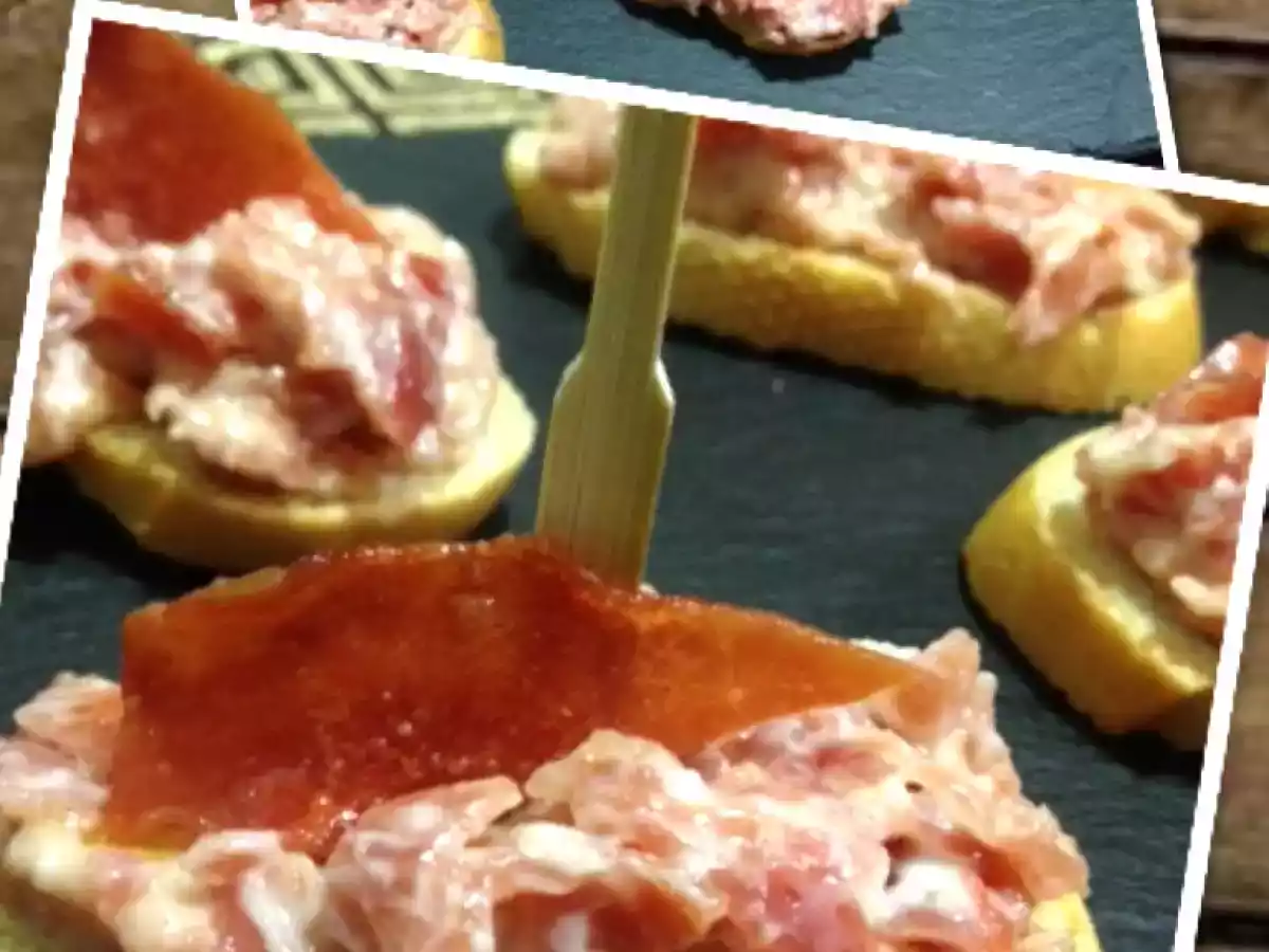 CANAPÉS DE JAMÓN CON MAYONESA