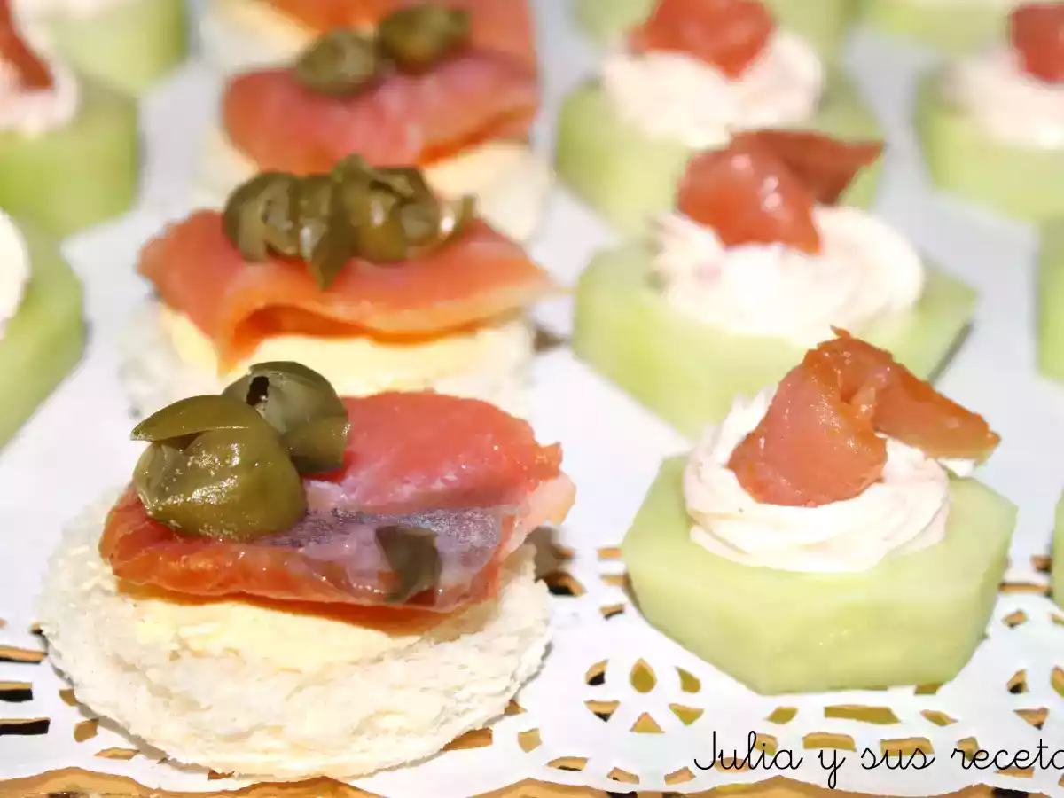 Canapés de pepino y salmon