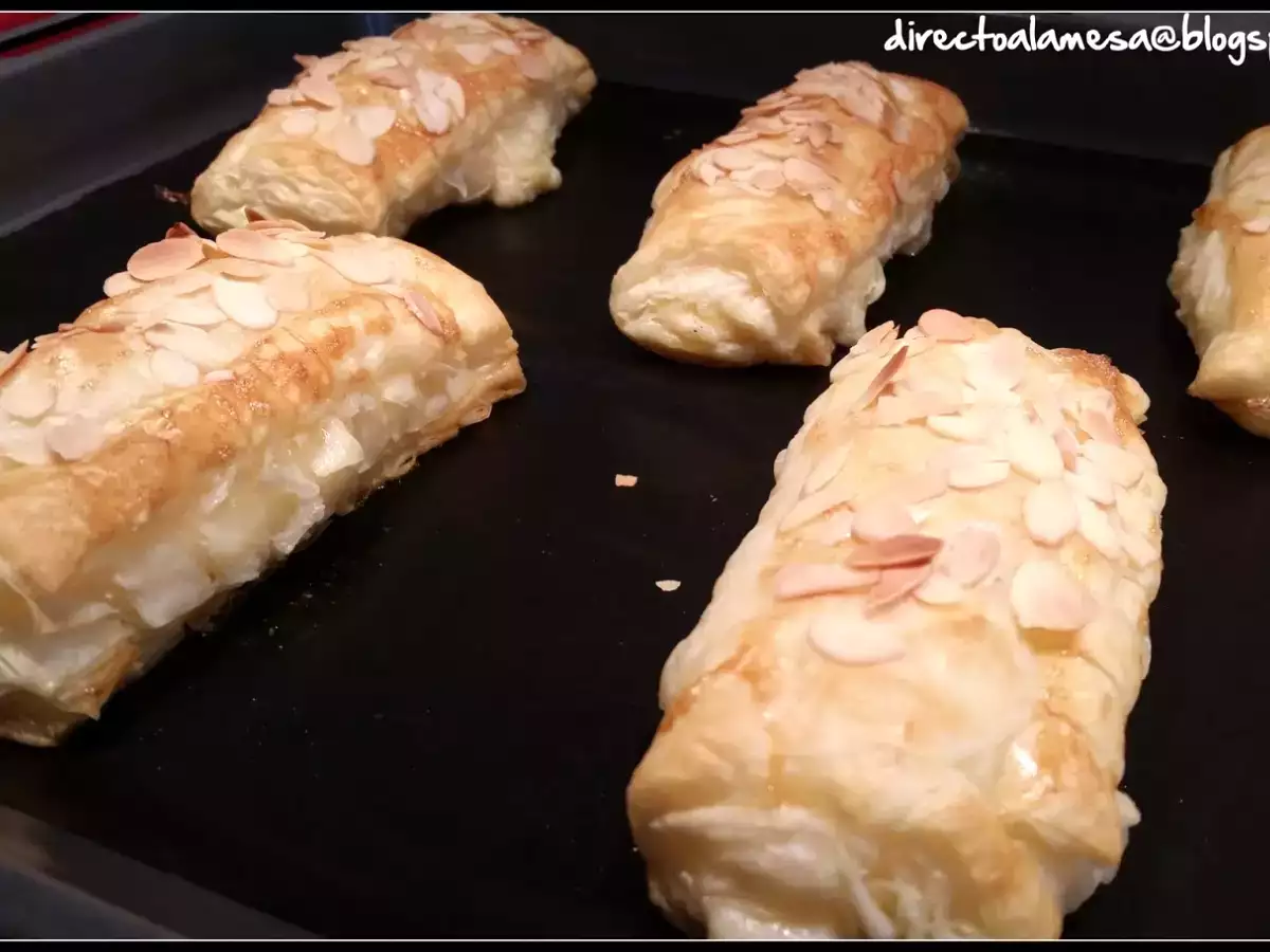 Cañas de hojaldre rellenas de crema pastelera - foto 4