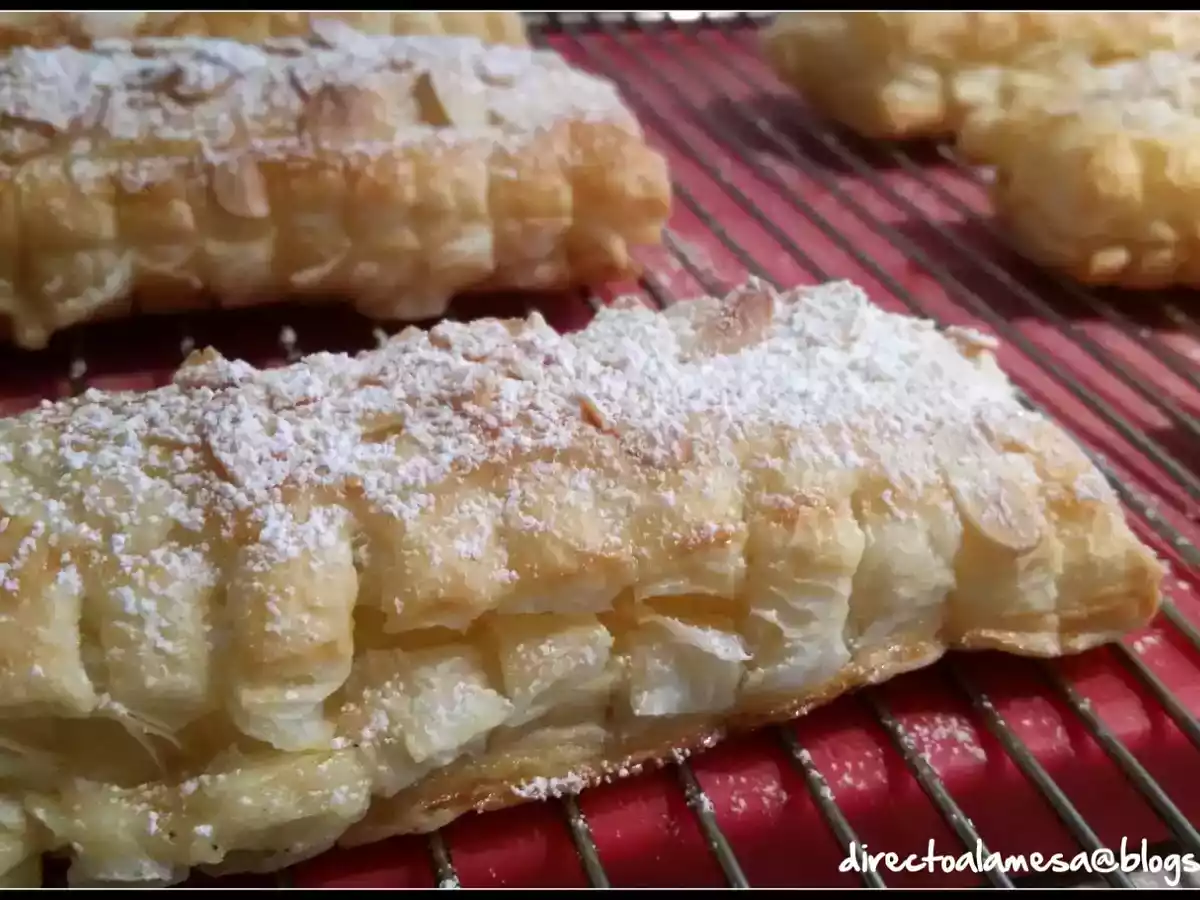 Cañas de hojaldre rellenas de crema pastelera - foto 6