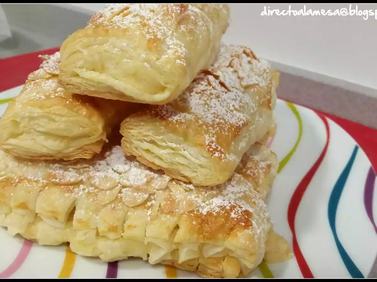 Cañas de hojaldre rellenas de crema pastelera - foto 8