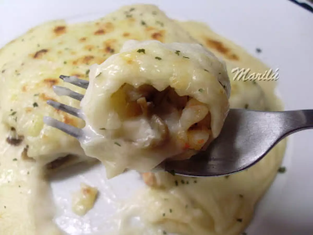 CANELONES CON SETAS Y LANGOSTINOS - foto 2
