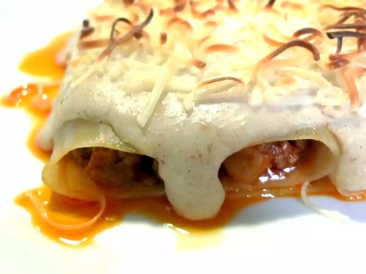 Canelones de carne picada