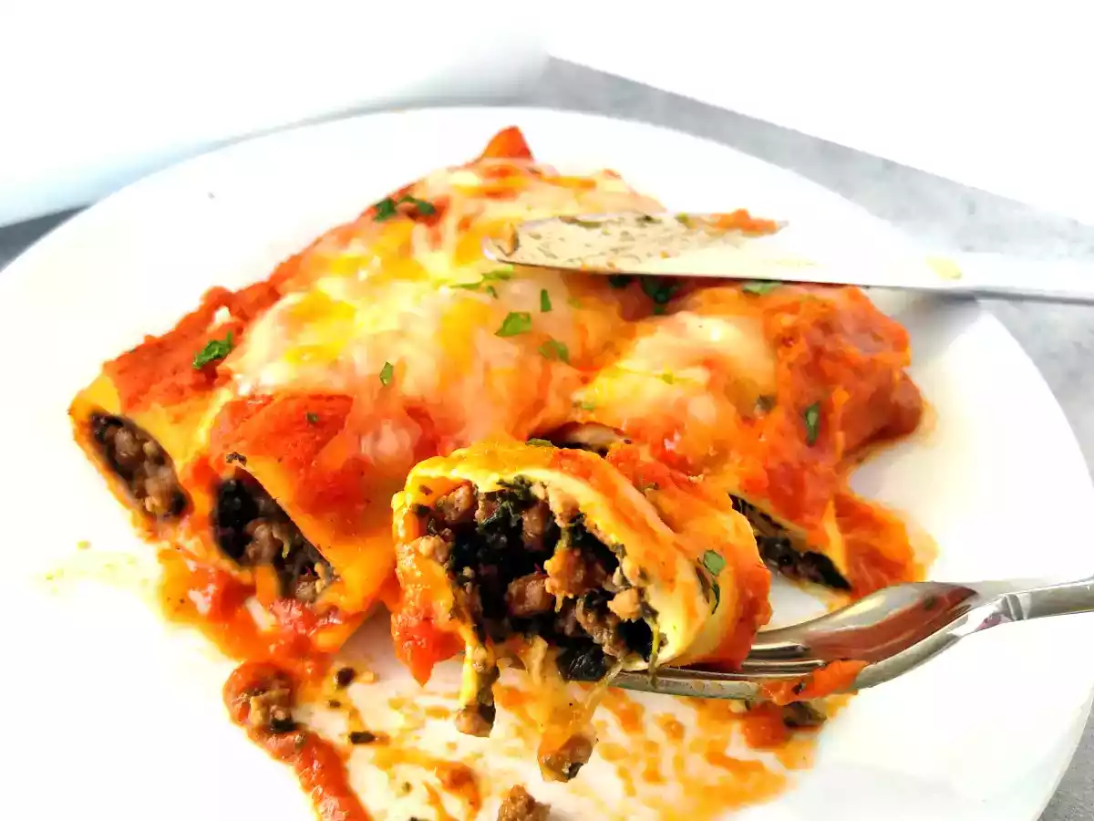 Canelones de carne picada y espinacas - foto 2