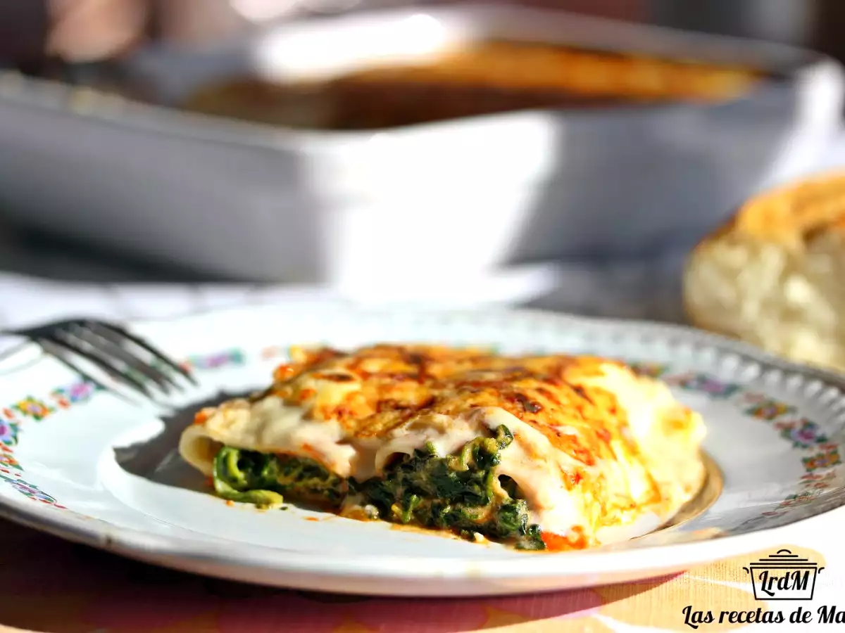 Canelones de espinacas y beicon - foto 2