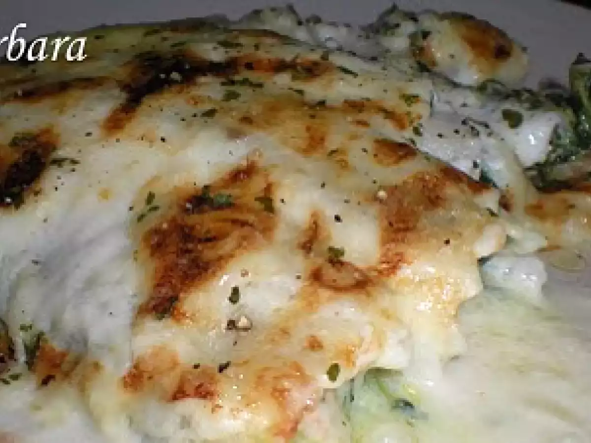 CANELONES DE ESPINACAS Y GAMBAS - foto 2