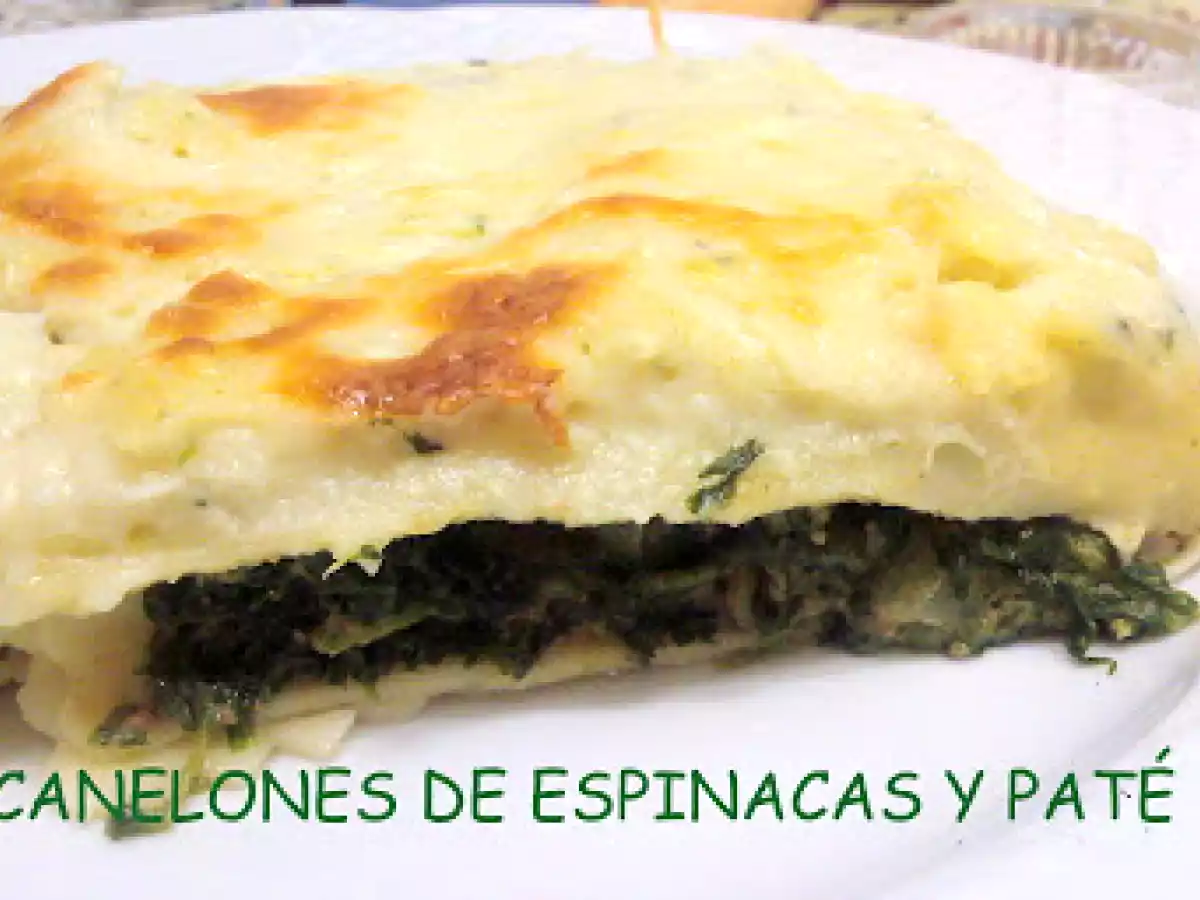 Canelones de espinacas y paté
