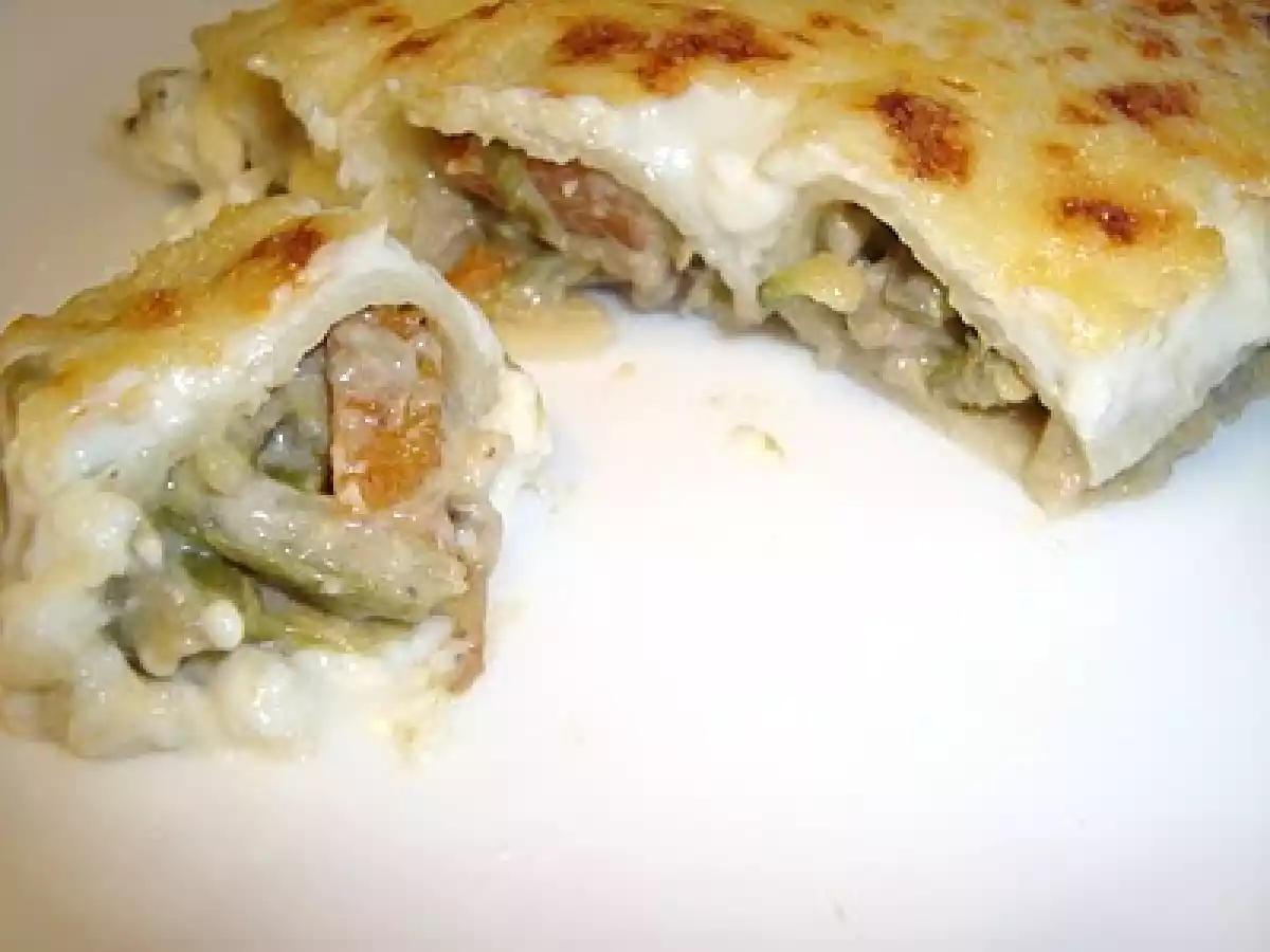 Canelones de hortalizas y setas a la crema de berenjenas - foto 3