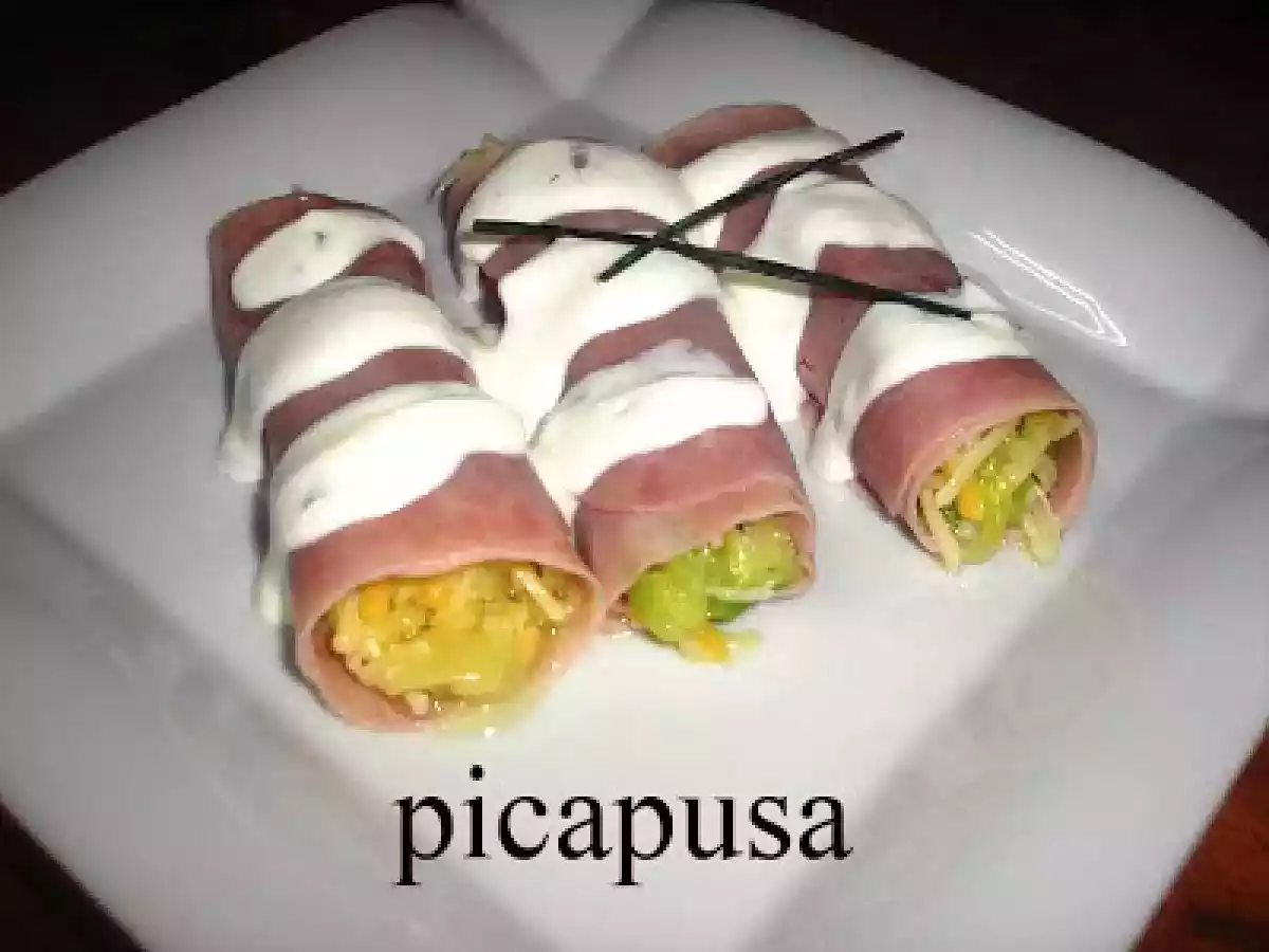 CANELONES DE JAMÓN YORK RELLENOS DE CALABACÍN - foto 2