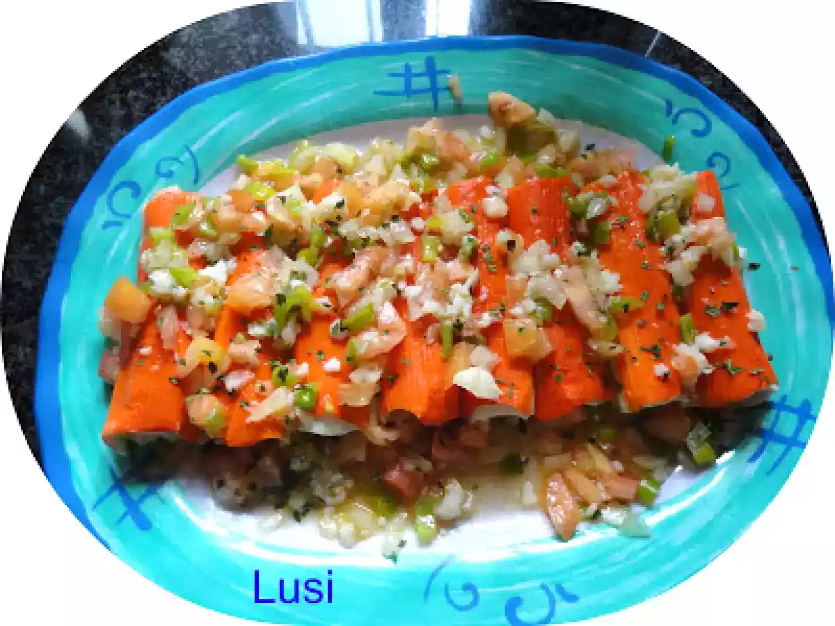 Canelones de merluza y surimi - foto 2