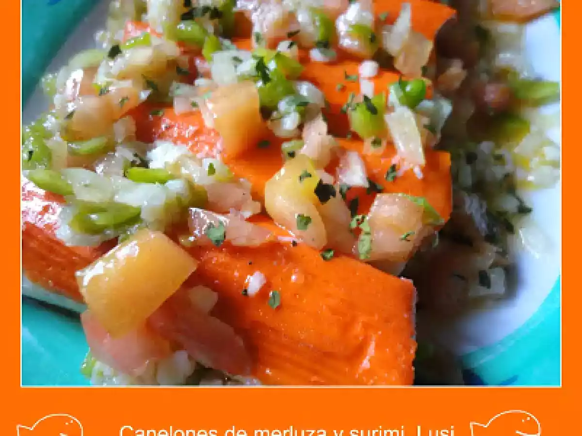 Canelones de merluza y surimi - foto 3