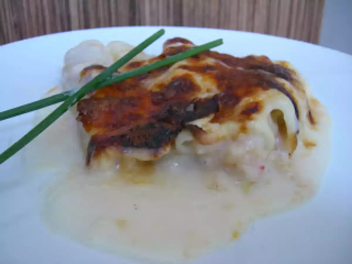 CANELONES DE PESCADO Y MARISCO