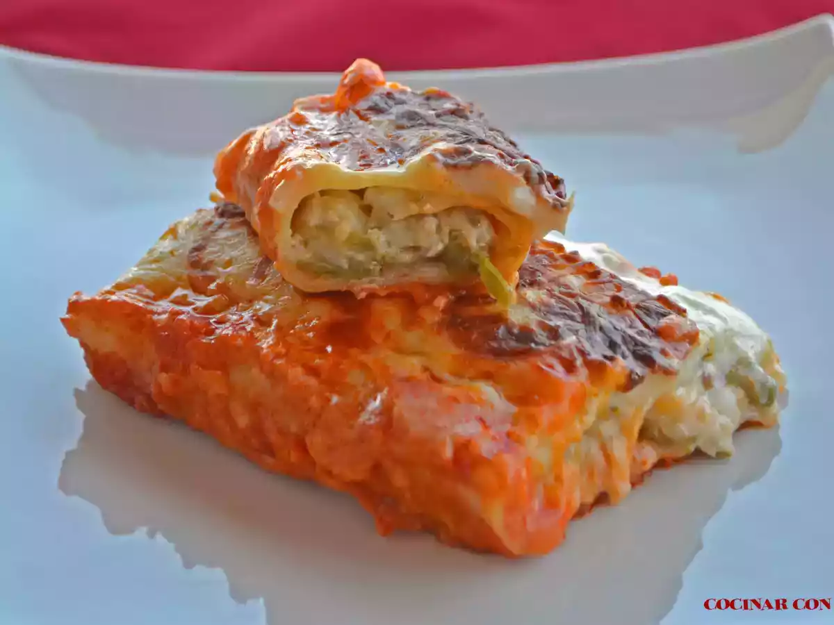 Canelones de pescado y verduras