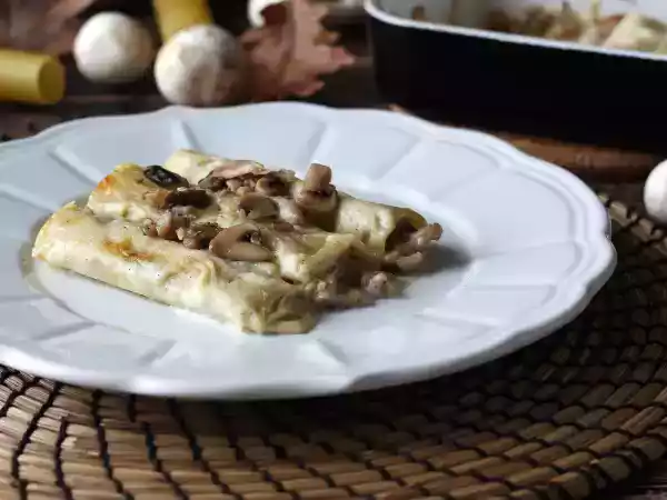 Receta Canelones de setas y salchicha fresca