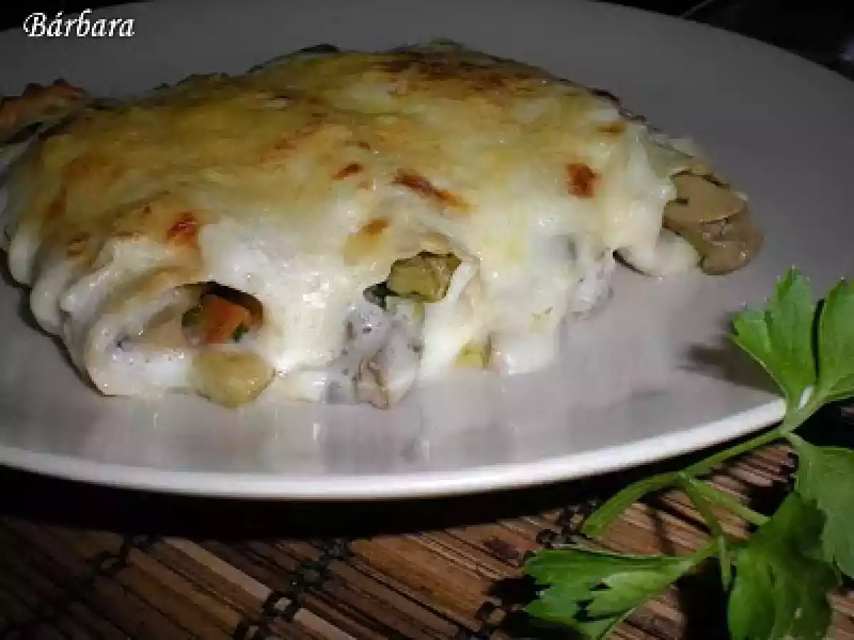 CANELONES DE VERDURAS Y LENTEJAS