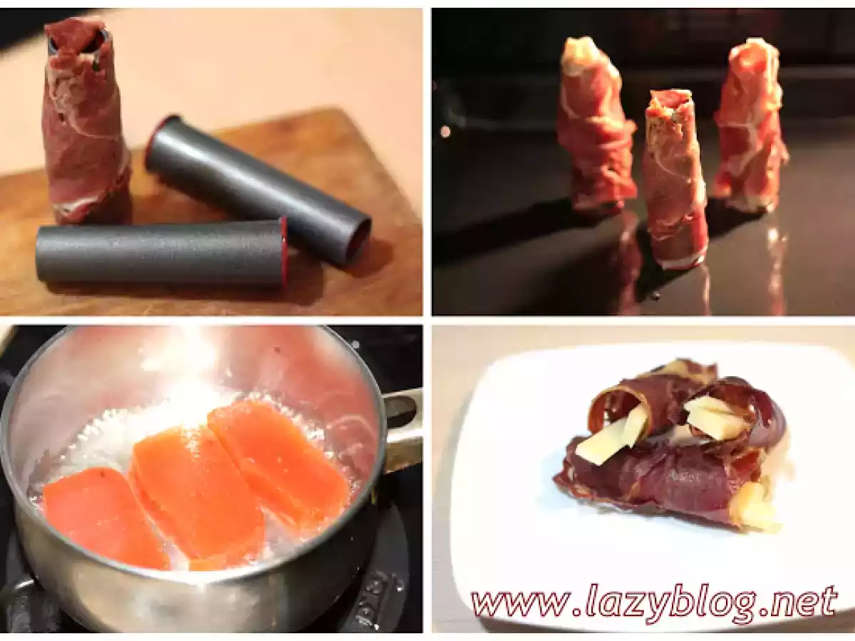 Canutillos de jamón, queso y membrillo - foto 2