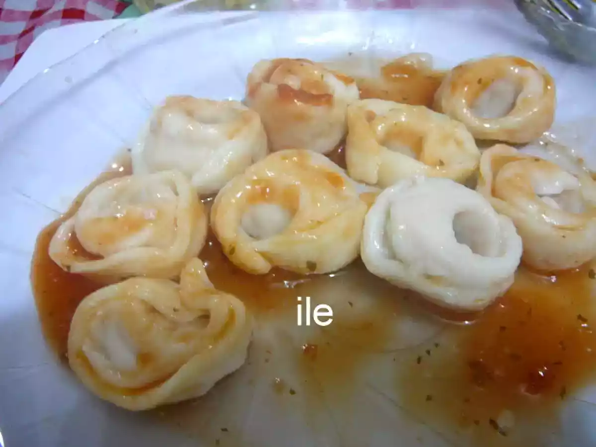 Capelettis de pollo y jamon