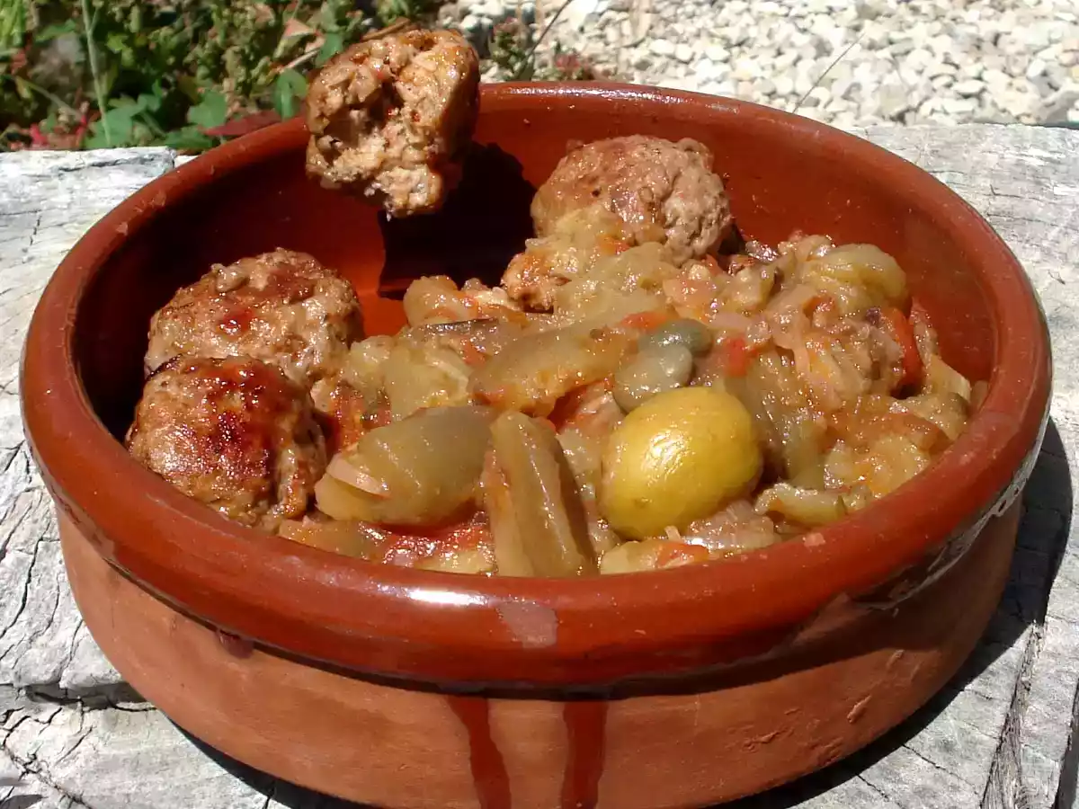 Caponata con Albóndigas de cordero (Jamie Oliver) - foto 2