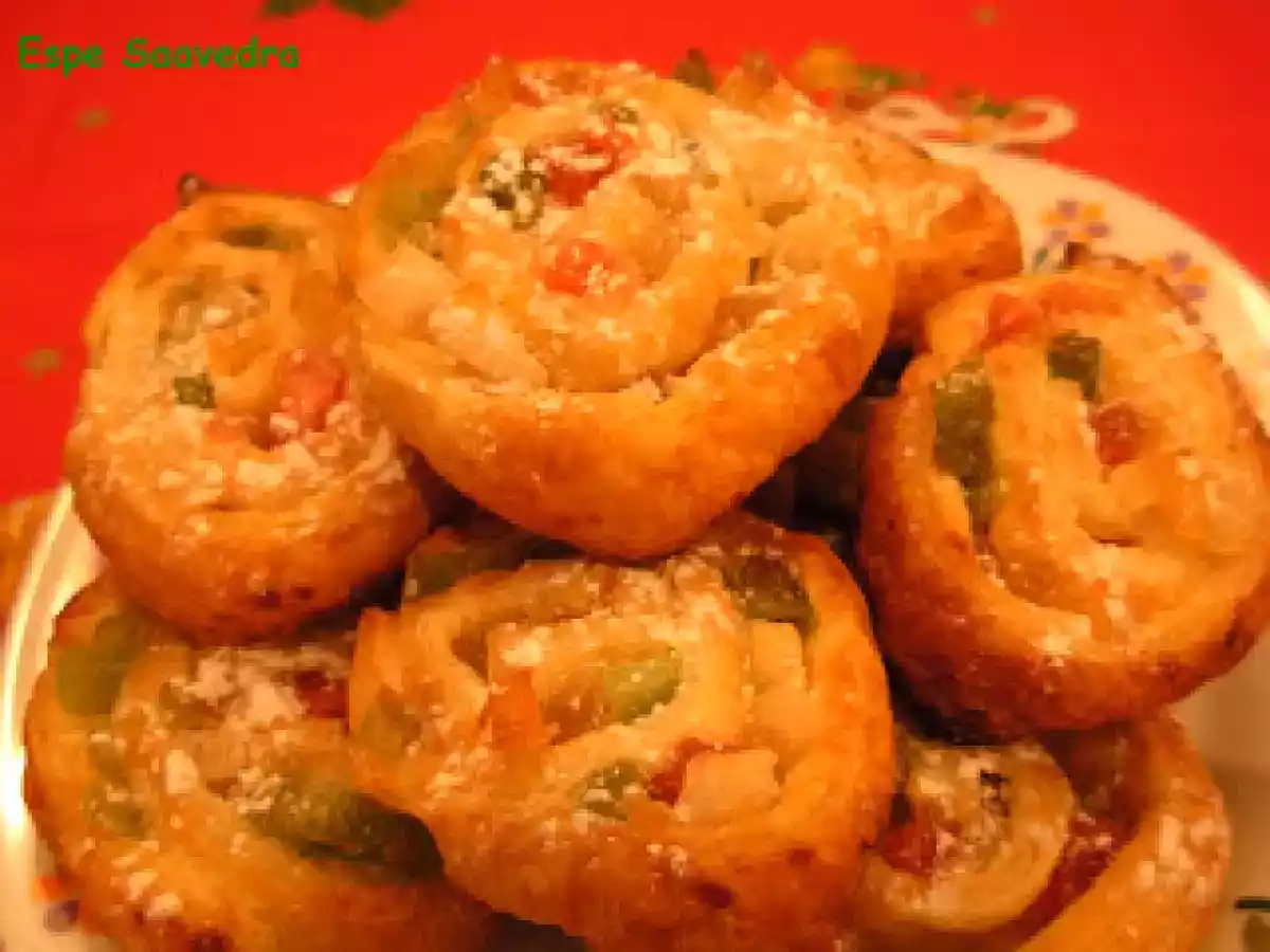 Caracolas de frutas escarchadas