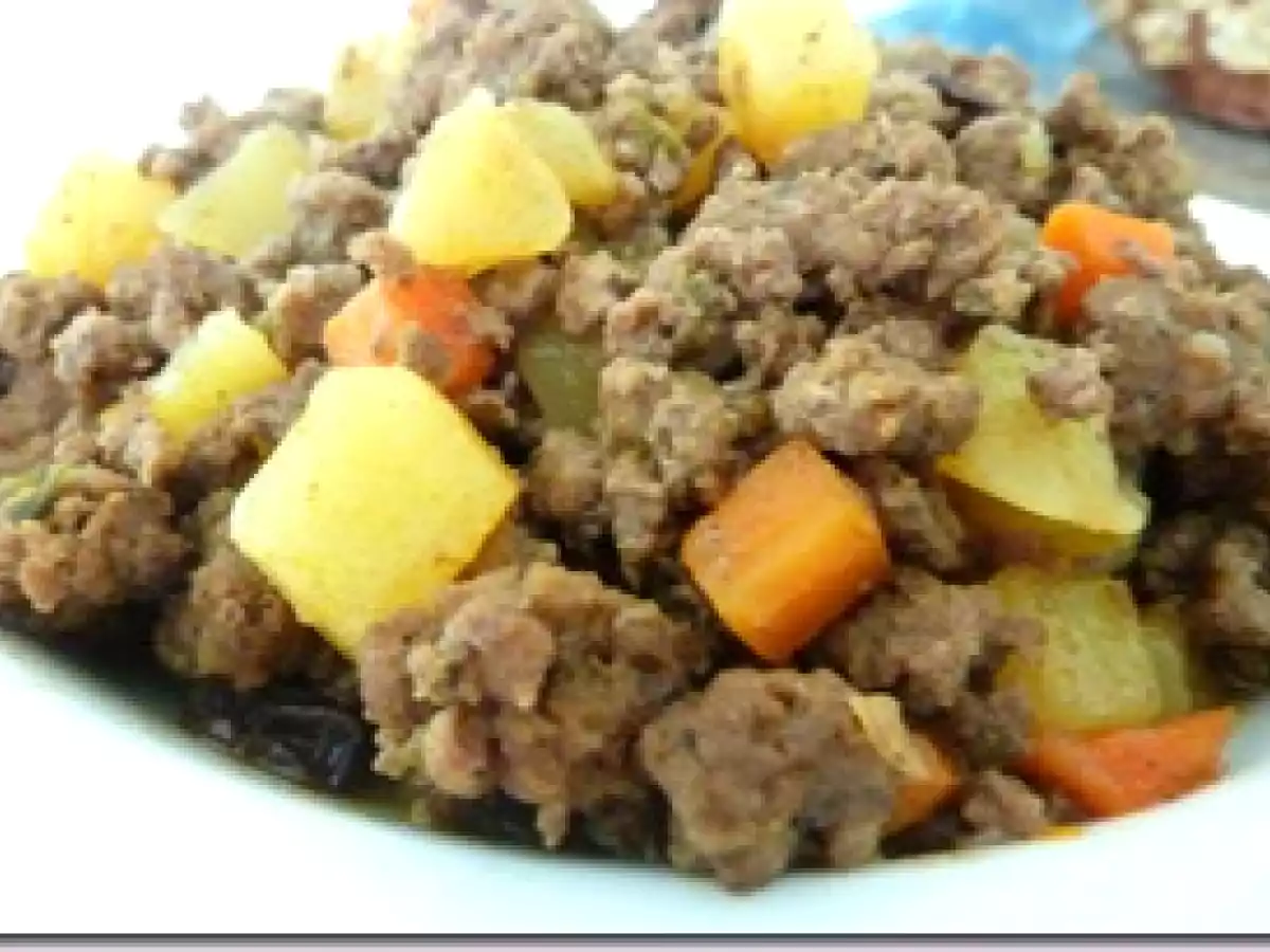 Carne molida con vegetales