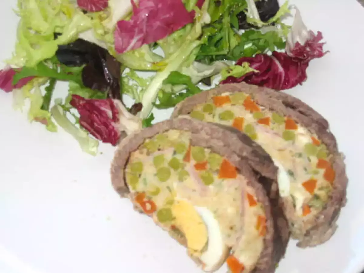 Carne rellena al microondas