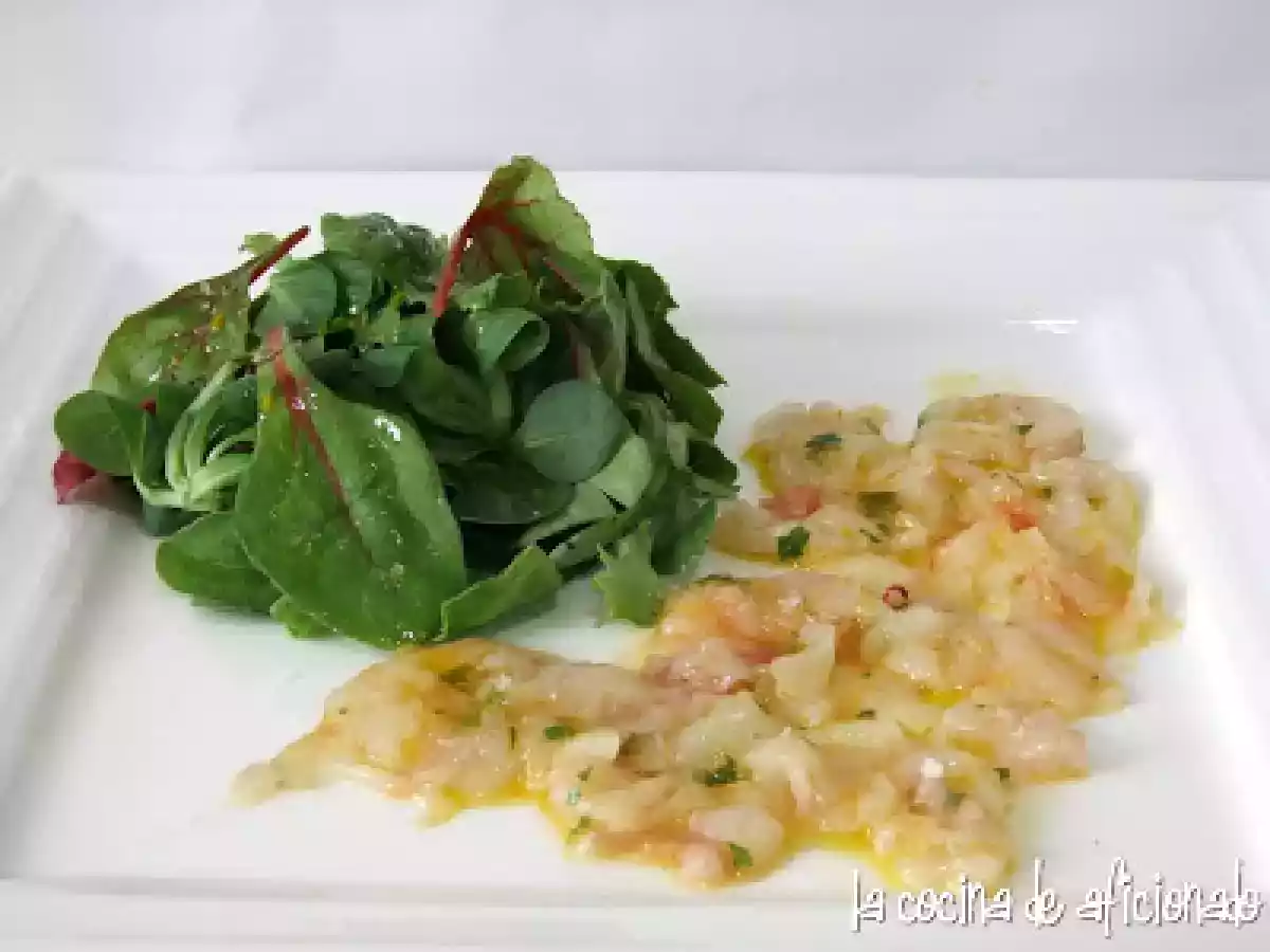 Carpaccio de gambón con vinagreta de mandarina - foto 2