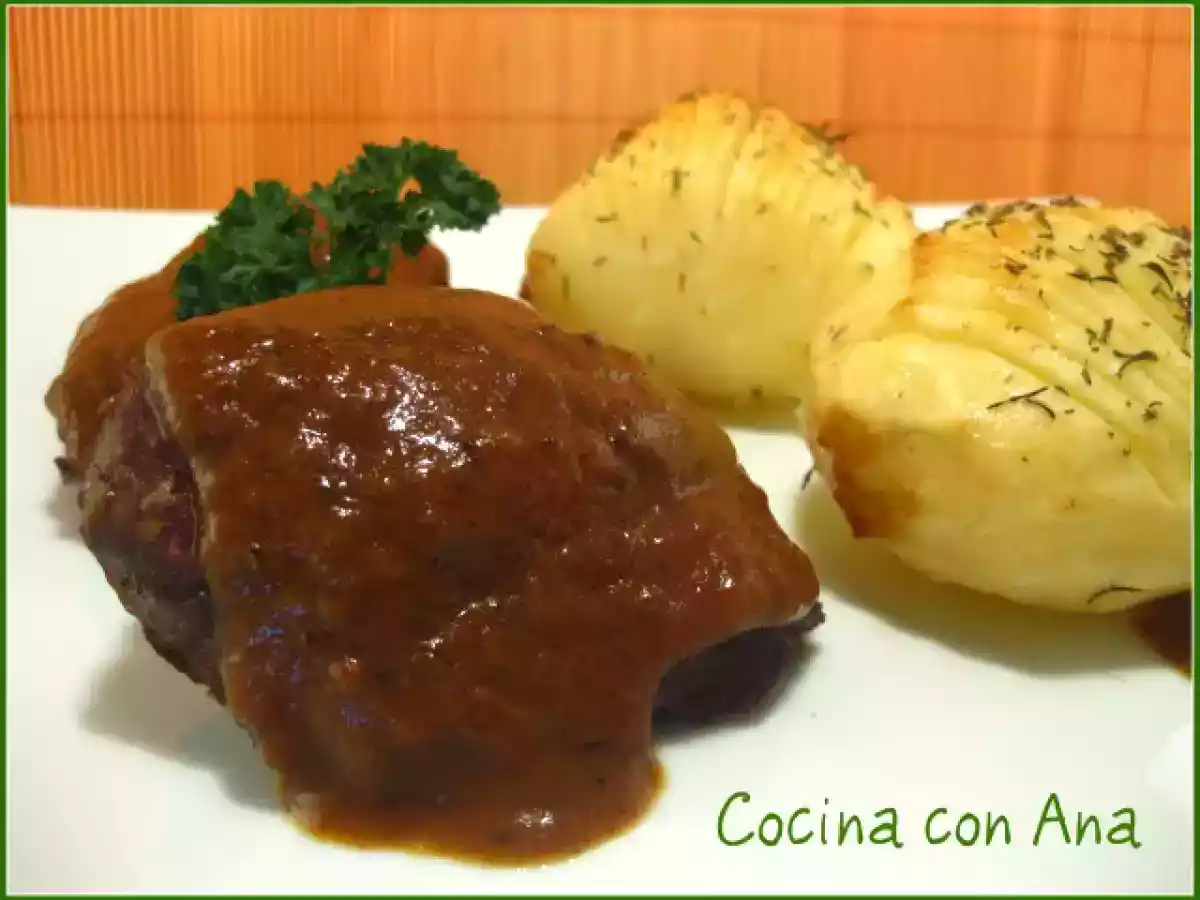 CARRILLERAS AL PEDRO XIMENEZ con PATATAS HASSELBACK