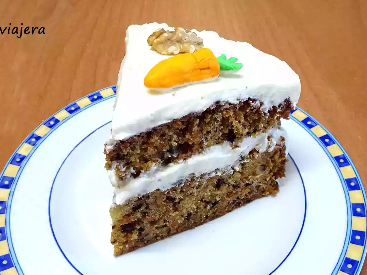 Carrot cake o tarta de zanahoria americana