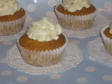 Carrot cupcakes con ganache de chocolate blanco
