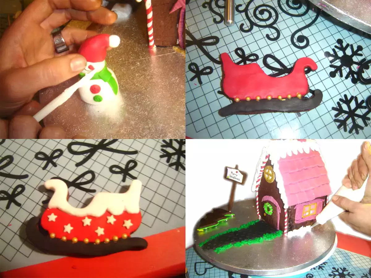 Casita de galleta decorada para Navidad - foto 8