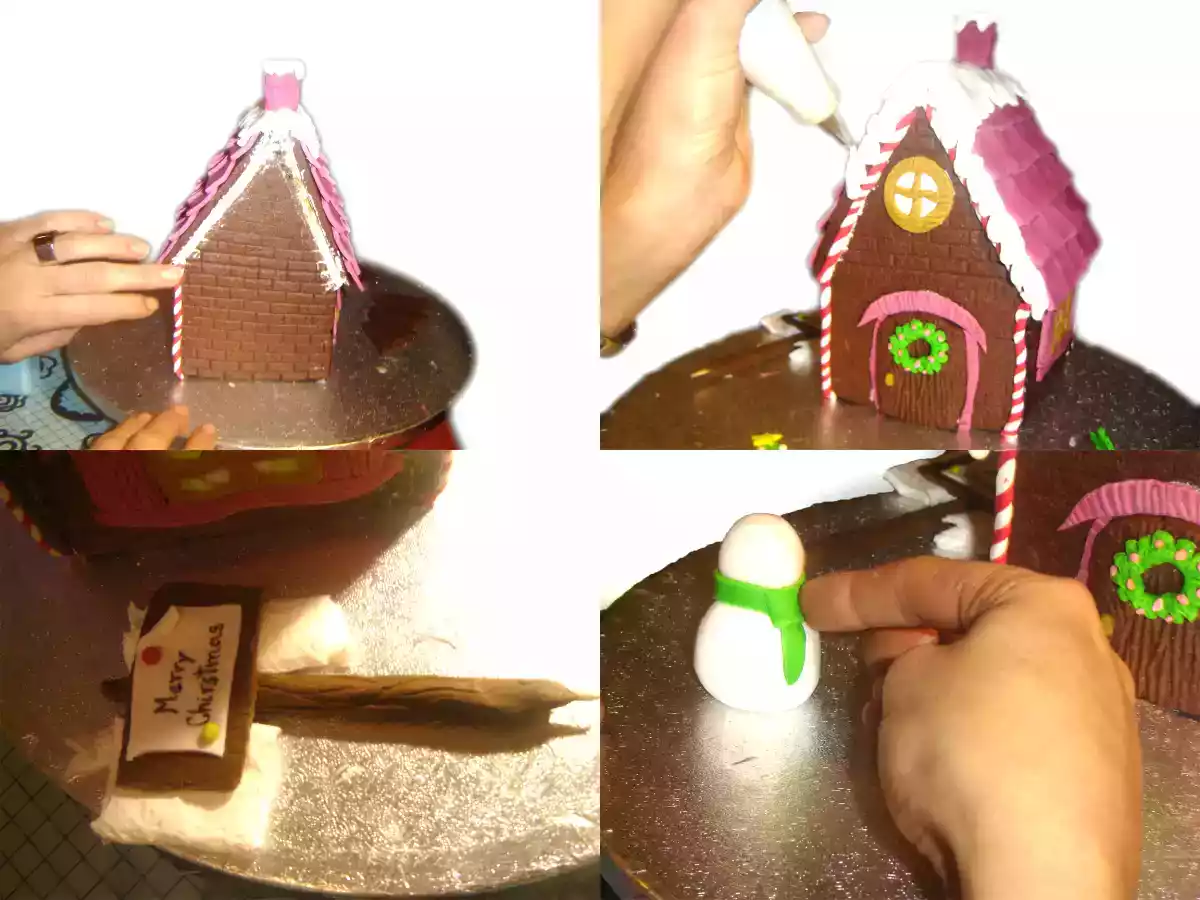 Casita de galleta decorada para Navidad - foto 9