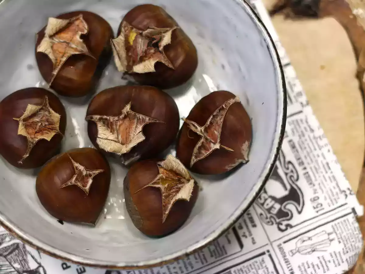 Castañas asadas en microondas, listas en sólo 7 minutos